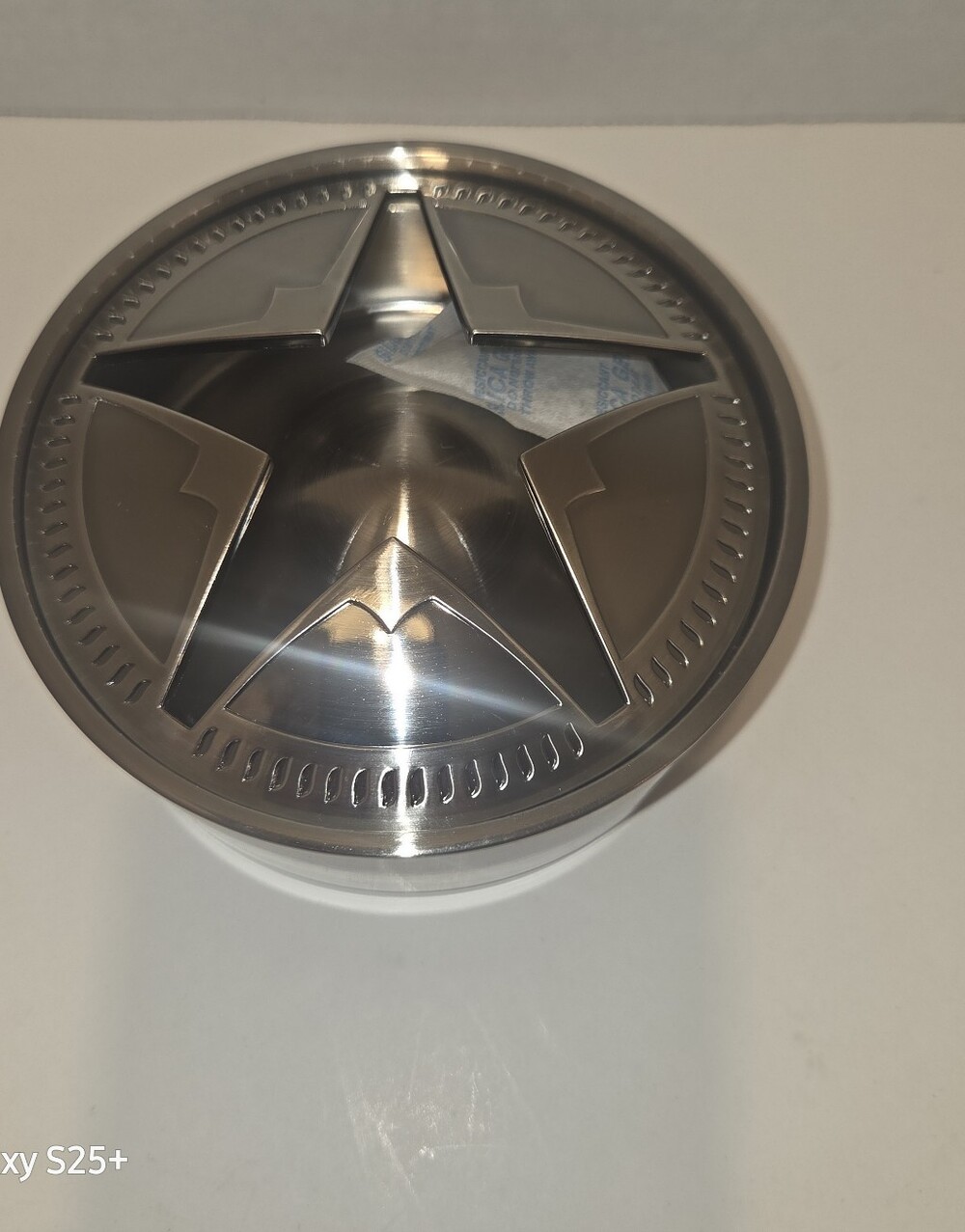 Vintage Marlboro Texas Lone Star Stainless Steel Ashtray with Lid 4.5"
